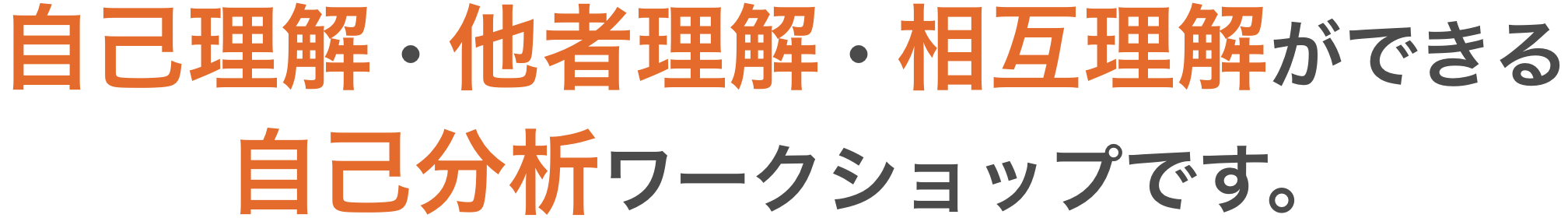 自己理解・他者理解・相互理解ができる 自己分析ワークショップです。